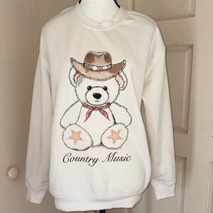 Zoe + Liv Cream Country Music Teddy Sweatshirt